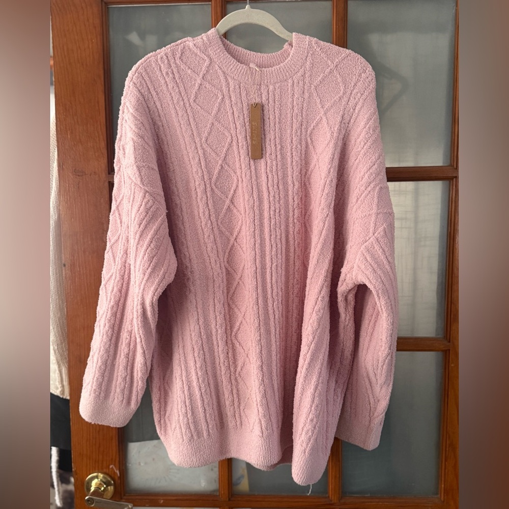 Skims COZY LIGHT OVERSIZED CABLEKNIT CREWNECK PULLOVER - Picture 5 of 10